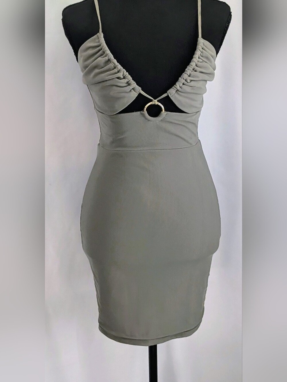 Angel Biba Sage Cutout Ring Bodycon Mini Dress AU 8 US S
